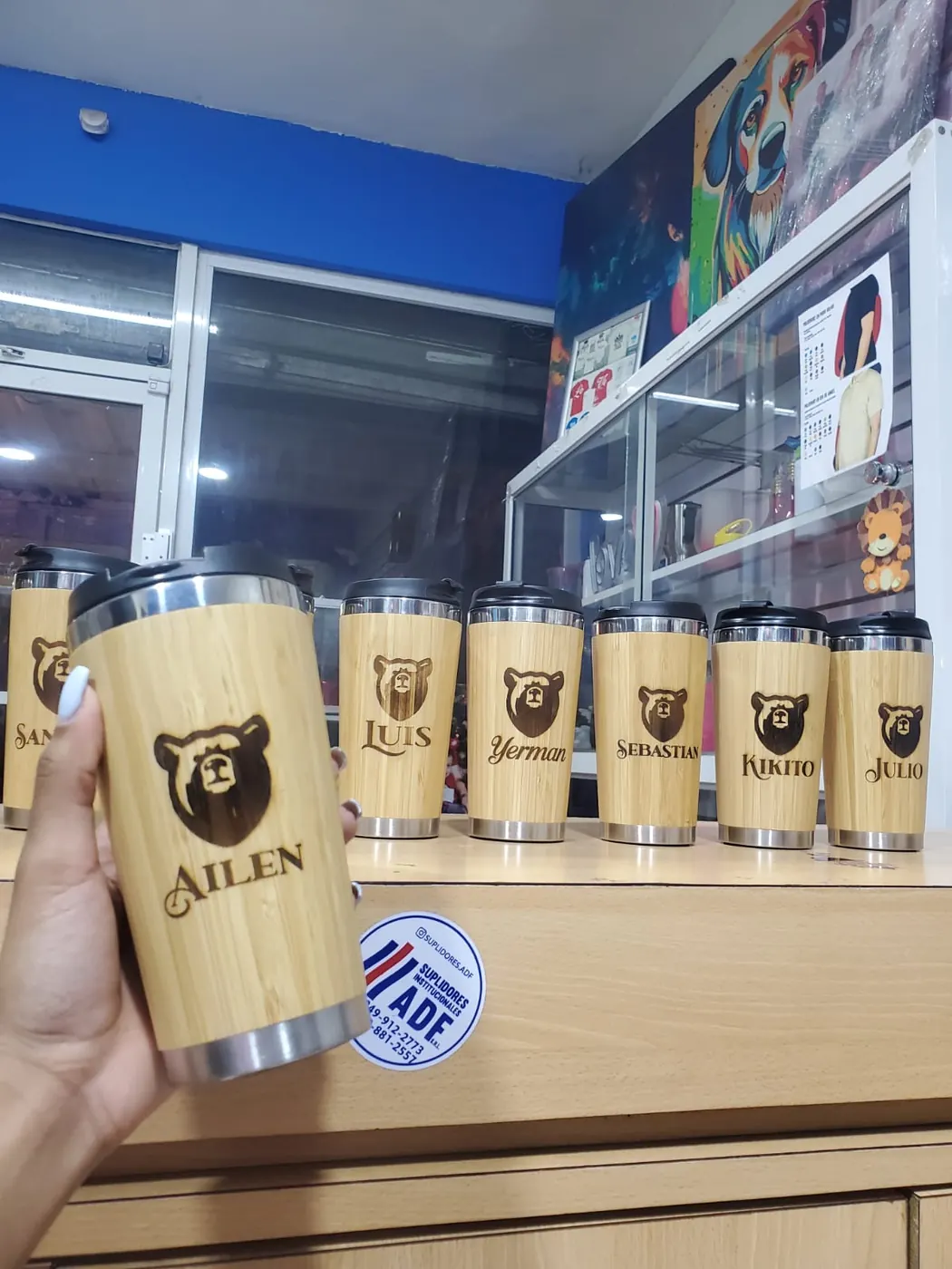 Vasos de madera personalizados